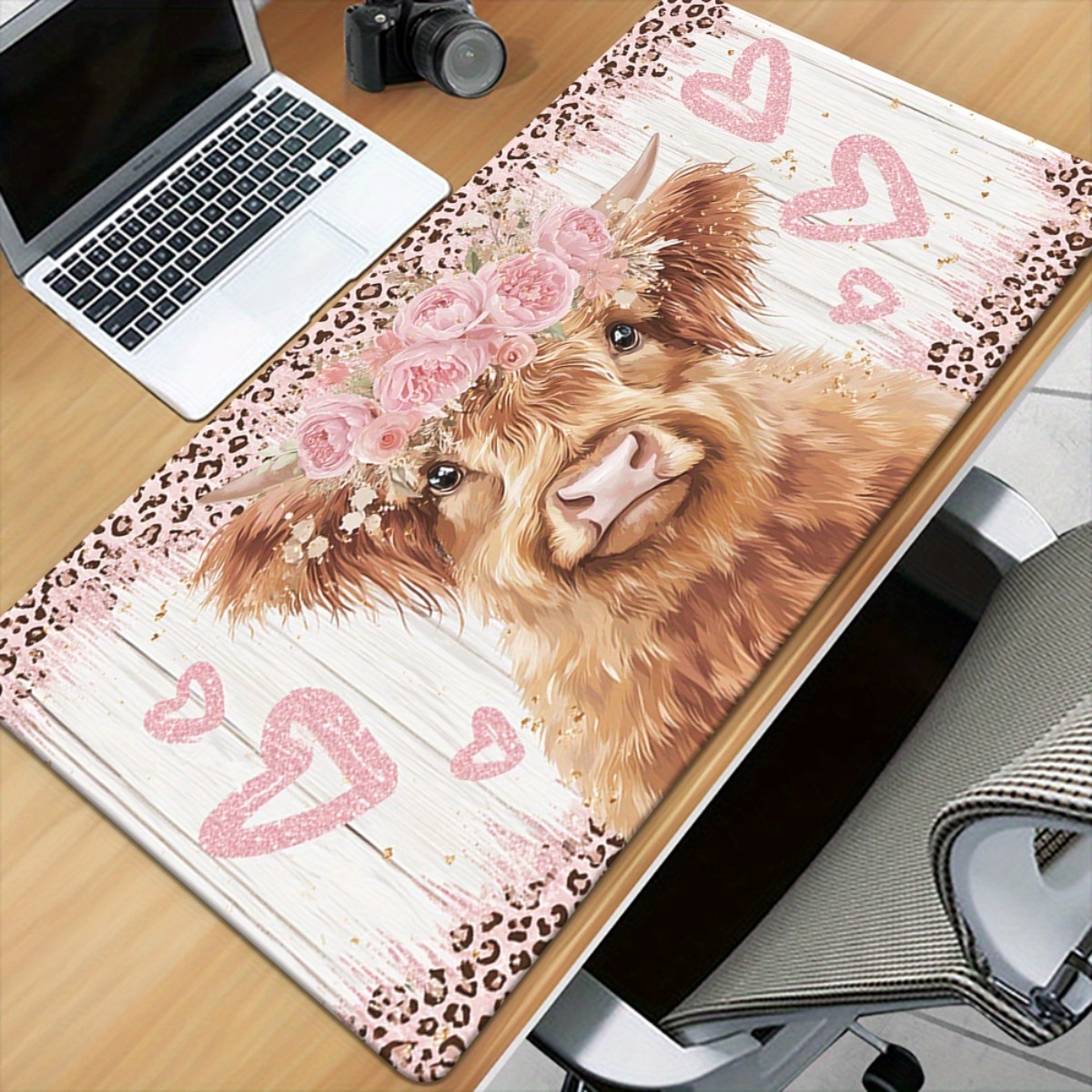 Highland Cow Desk Mat Pink Flo – Cow Mat Rubber recenzja i cena