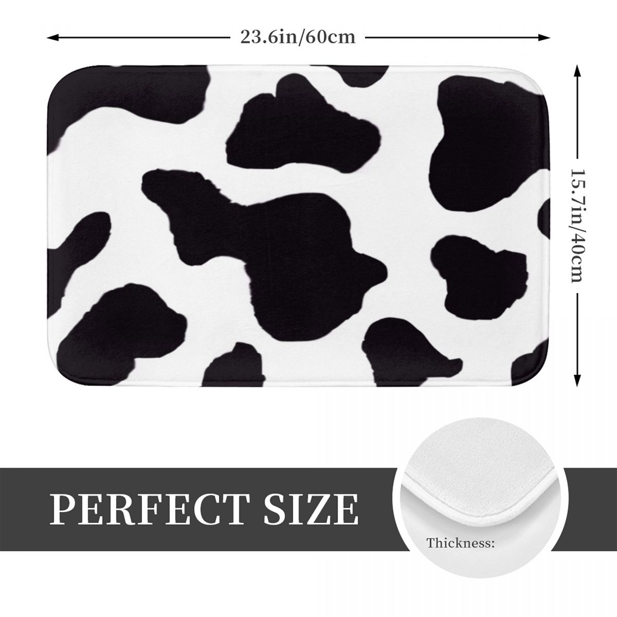 Cow Print Bath Mat Black Anima – Cow Mat Rubber recenzja i cena