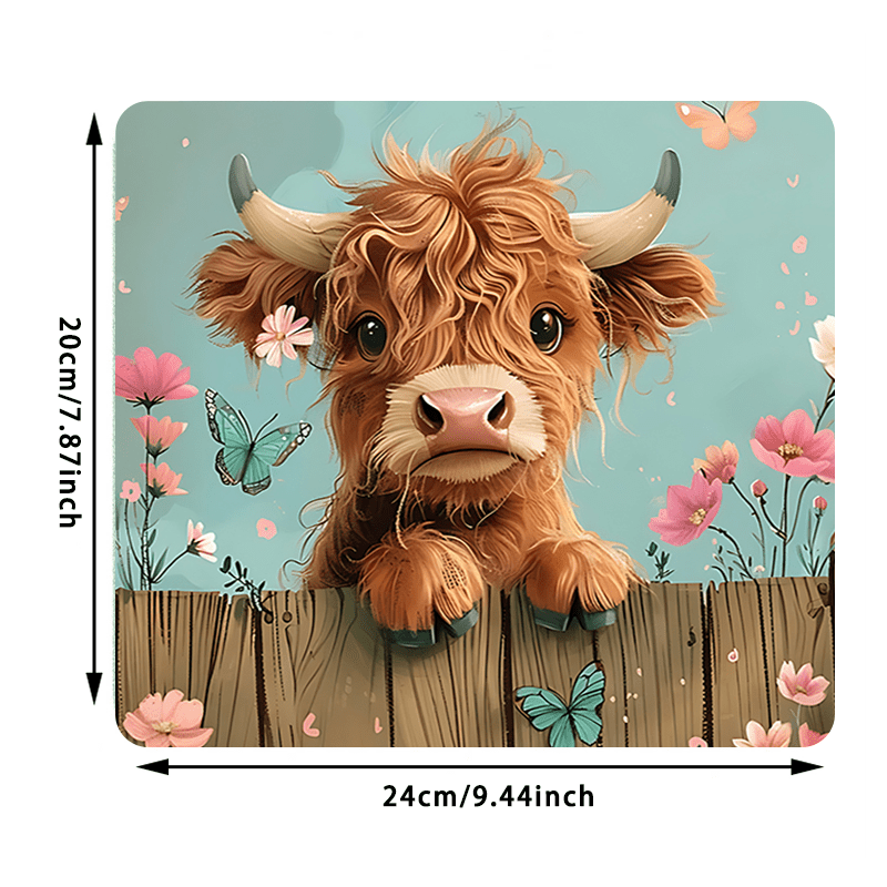 Brand Cute Highland Cow Mouse  – Cow Mat Rubber recenzja i cena