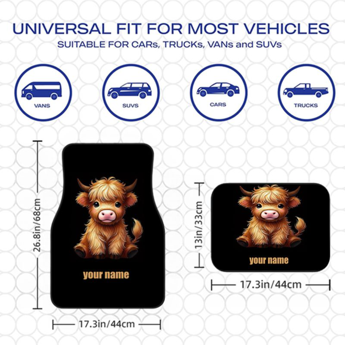 Universal 4 Pcs Car Floor Mats – Cow Mat Rubber recenzja i cena
